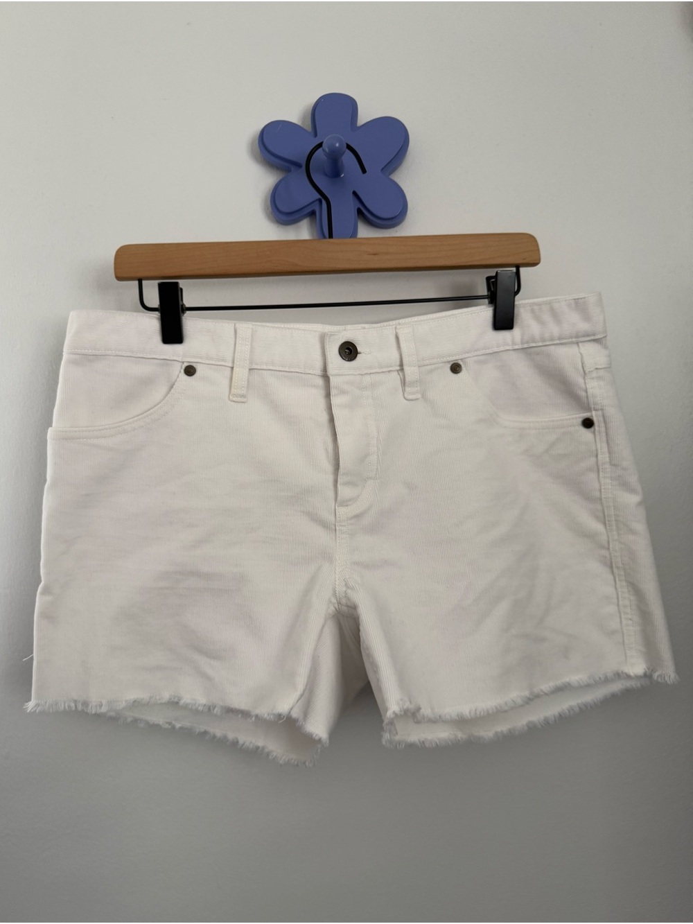 Carve Designs 10 White Corduroy Shorts Fray Cut Off Summer Minimal